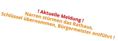 ! Aktuelle Meldung ! Narren stürmen das Rathaus, Schlüssel übernommen, Bürgermeister entführt !